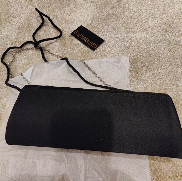 NWT Sasha Black Clutch with Peacock Design - Picture 5 of 8